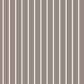 Vertical Pin Stripe Pattern - Warm Grey and White