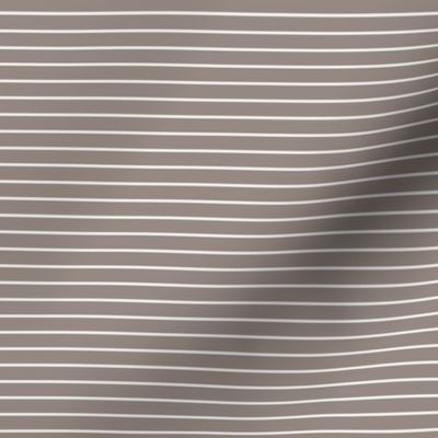Small Horizontal Pin Stripe Pattern - Warm Grey and White