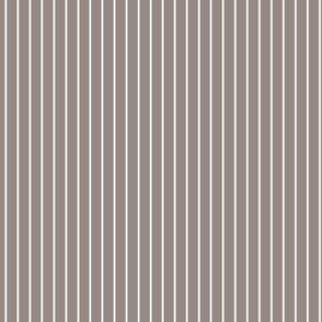 Small Vertical Pin Stripe Pattern - Warm Grey and White
