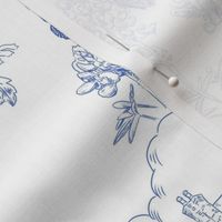 Texas Toile Bright Blue