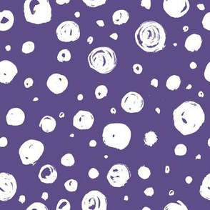 Paint Drops Polka Dots // White on Ultraviolet 