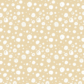 Paint Drops Polka Dots // White on Biscuit 