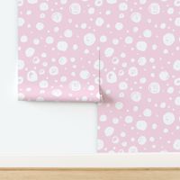 Paint Drops Polka Dots // White on Blush 