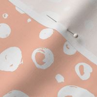 Paint Drops Polka Dots // White on Peachy  