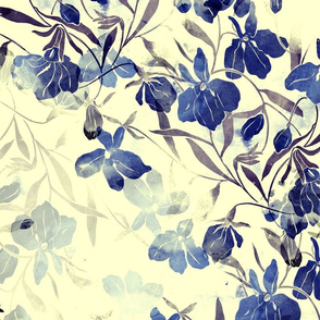 Denim blue flowers