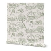 Texas Toile Olive on Taupe