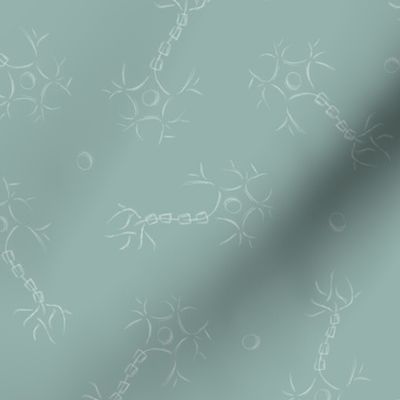 Minimalist Neurons on Dark Green