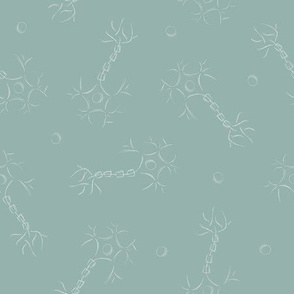 Minimalist Neurons on Dark Green