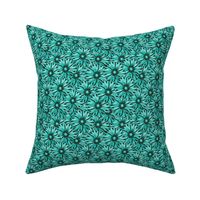 Tooled leather Flower Turquoise 