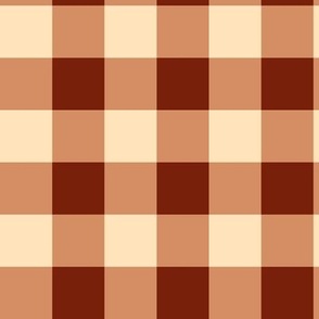 Brown plaid on vanilla cream