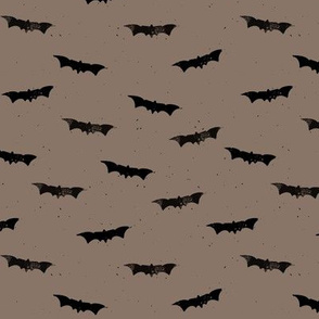 grungy bats and speckles - olive brown - small