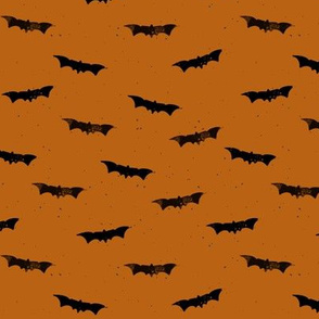 grungy bats and speckles - burnt orange - small