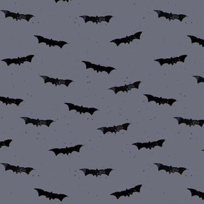 grungy bats and speckles - slate blue - small