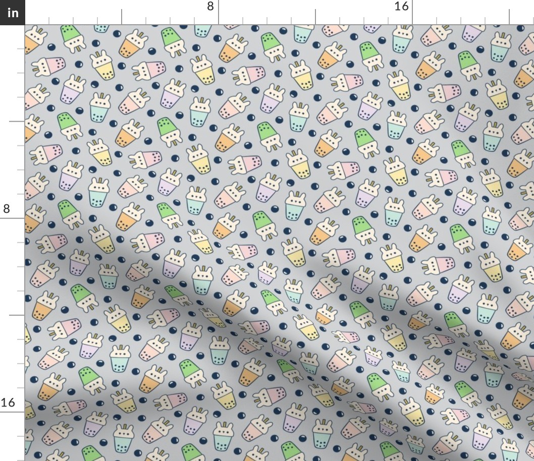 Pastel Boba Bunny (Large) Fabric | Spoonflower