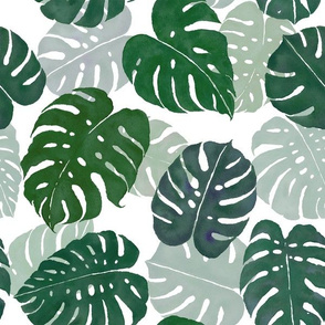 Large Moody Monstera Madness- White Background