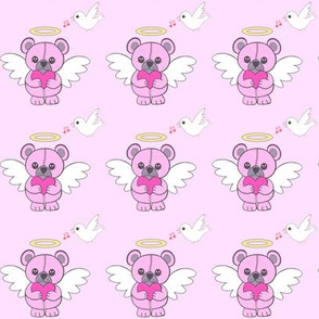 Angel love bears and dove friends pink
