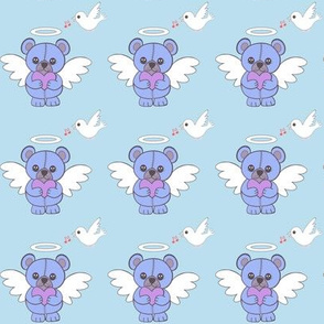 Angel love bears and dove friends blue