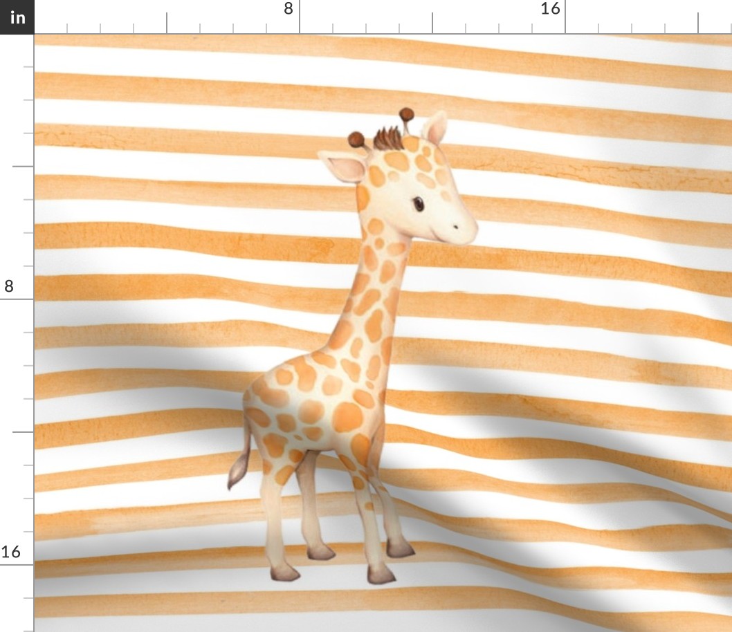 18x18 Pillow Sham Front Fat Quarter Size Makes 18" Square Cushion Giraffe on Stripes