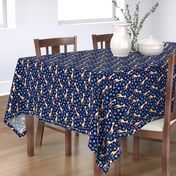 Medium Scale Giraffes and Stars on Navy