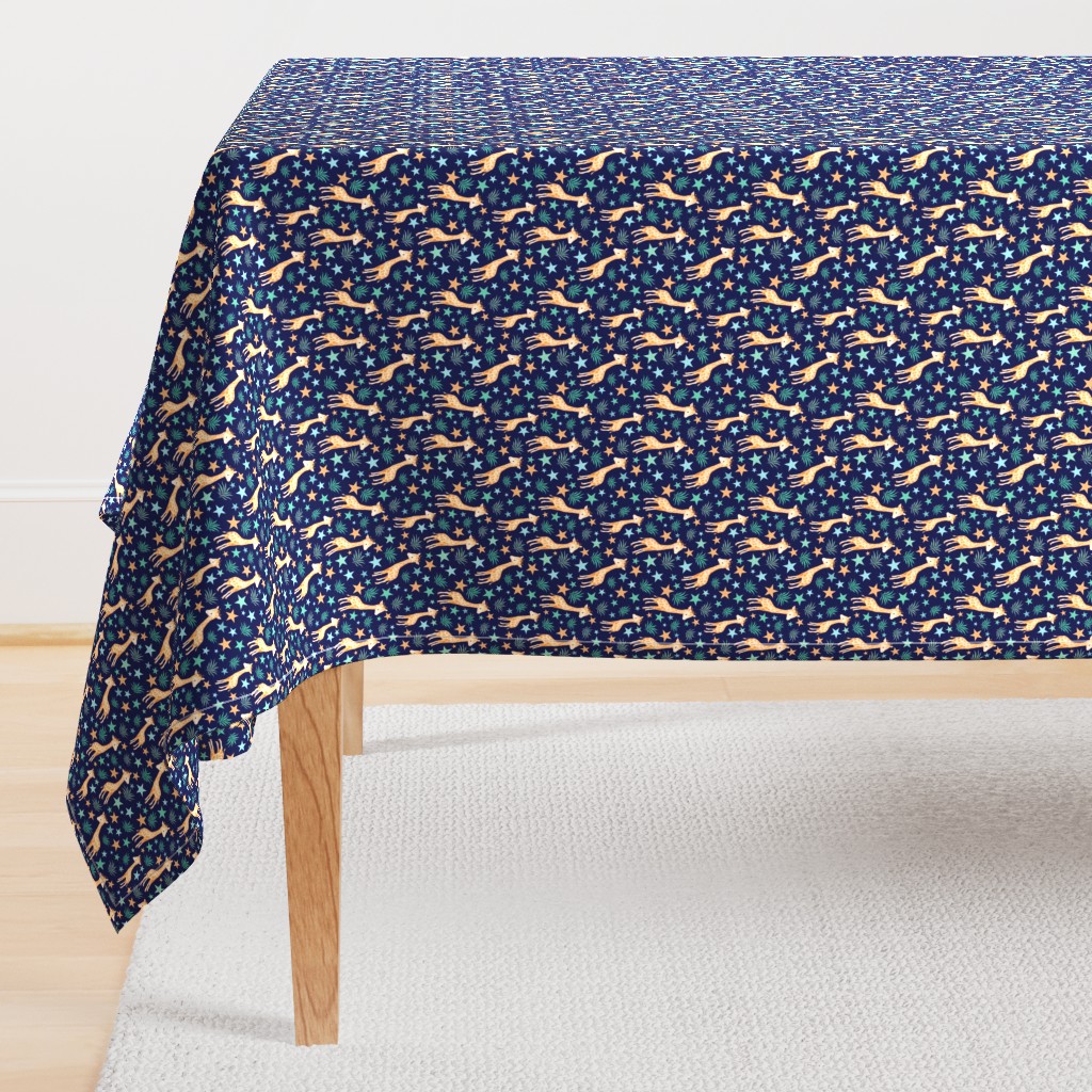 Small Scale Giraffes and Stars on Navy