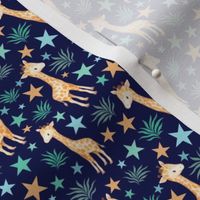 Small Scale Giraffes and Stars on Navy