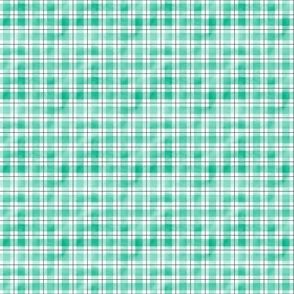 Bigger Scale Watercolor Gingham Plaid Checker - Spearmint Green