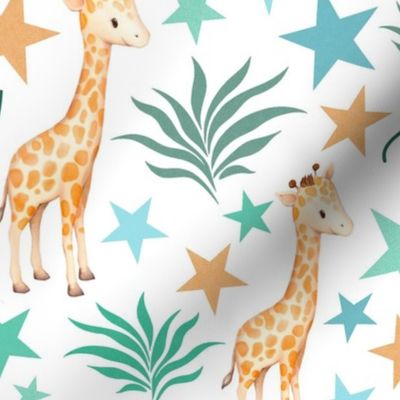 Large Scale Stand Tall Dream Big Giraffes on White