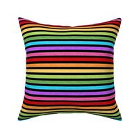 Small Scale Rainbow Stripe Texture Coordinate on Black