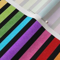 Small Scale Rainbow Stripe Texture Coordinate on Black