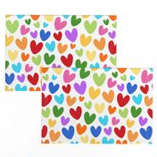 Large Scale Rainbow Hearts on White