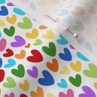 Small Scale Rainbow Hearts on White