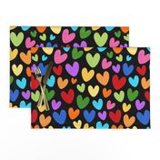 Large Scale Rainbow Hearts on Black