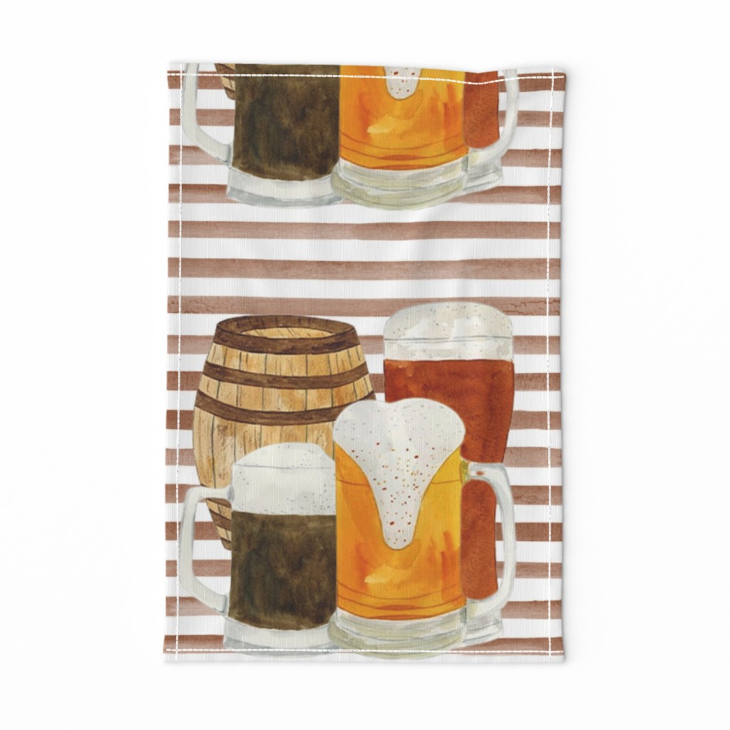 18x18 Pillow Sham Front Fat Quarter Size Makes 18" Square Cushion Home Brew Beer and Stripes