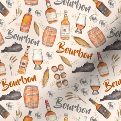 Medium Scale Kentucky Bourbon Whiskey Scatter - Light Background