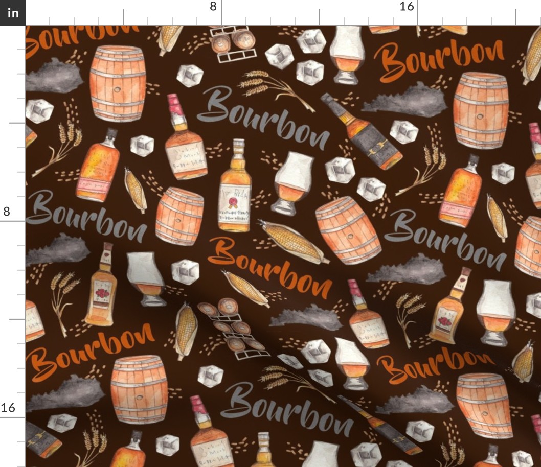 Large Scale Kentucky Bourbon Whiskey Scatter - Dark Background
