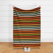 Large Scale Autumn Stripe - Falling Leaves Coordinate on Black