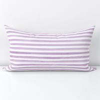 Medium Scale Watercolor Stripes - Purple on White