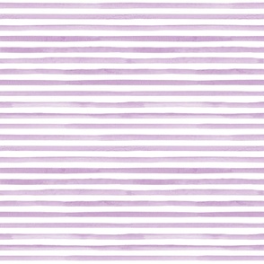 Medium Scale Watercolor Stripes - Purple on White