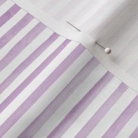 Small Scale Watercolor Stripes - Purple on White