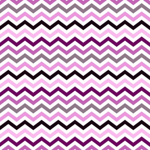 Large Scale Chevron Stripes - Halloween Boo Coordinate Purple Grey Black