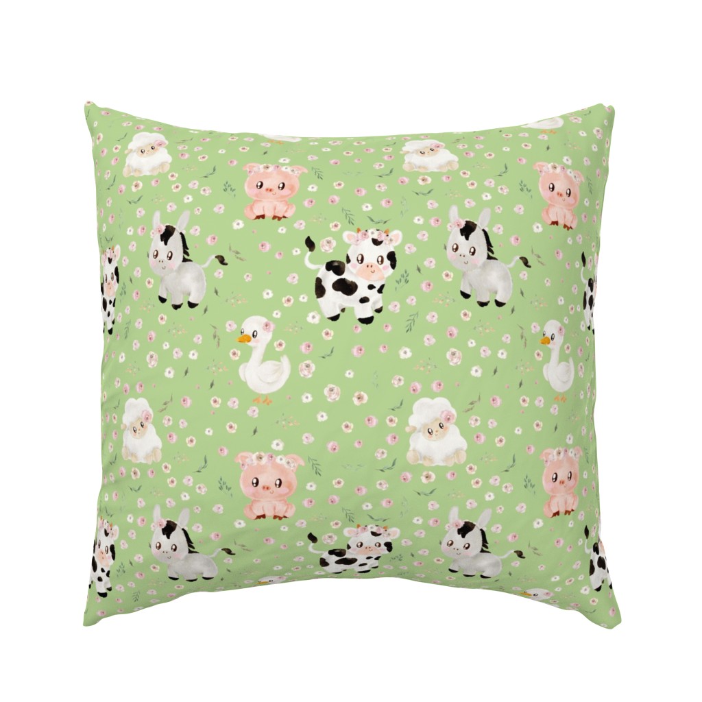 blush farm animals pale green