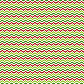 Medium Scale Christmas Grouch Chevron Stripes Red Lime Green White