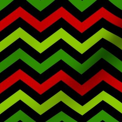 Large Scale Christmas Grouch Chevron Stripes Red Lime Green Black