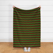 Large Scale Christmas Grouch Chevron Stripes Red Lime Green Black