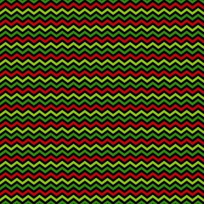Medium Scale Christmas Grouch Chevron Stripes Red Lime Green Black