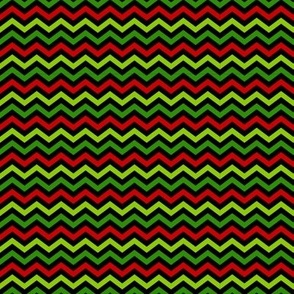 Small Scale Christmas Grouch Chevron Stripes Red Lime Green Black