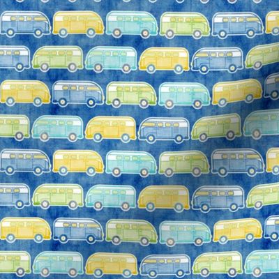Vintage Van Mini- Vintage Cars- Boys- Small Scale- Face Mask- Novelty- Blue, Yellow and Green
