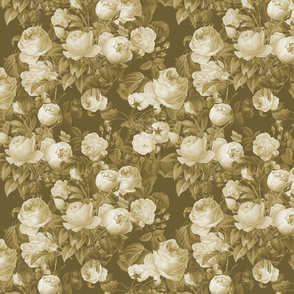 old time sepia floral