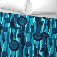 mystical inspiring waterways - blue waves - ocean fabric