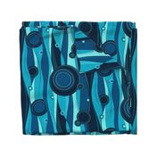 mystical inspiring waterways - blue waves - ocean fabric